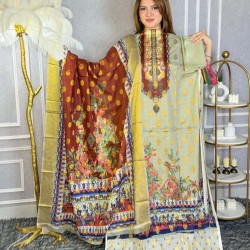 Full Cotton Katan 3pc - Comfort Cotton Wear | MAHNOOR