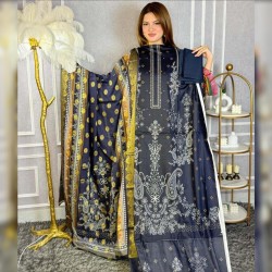 Black Cotton Katan 3pc - Comfort Cotton Wear | MAHNOOR