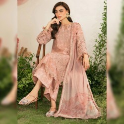 Mauve pink 3-piece embroidered 3pc (Iznik) - Embroidered Cotton Wear | MAHNOOR