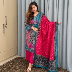 Chunri Printed Cotton 3-Piece - Comfort Cotton Wear | MAHNOOR
